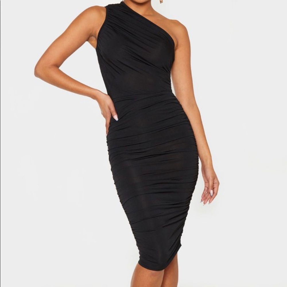 Black one shoulder dress